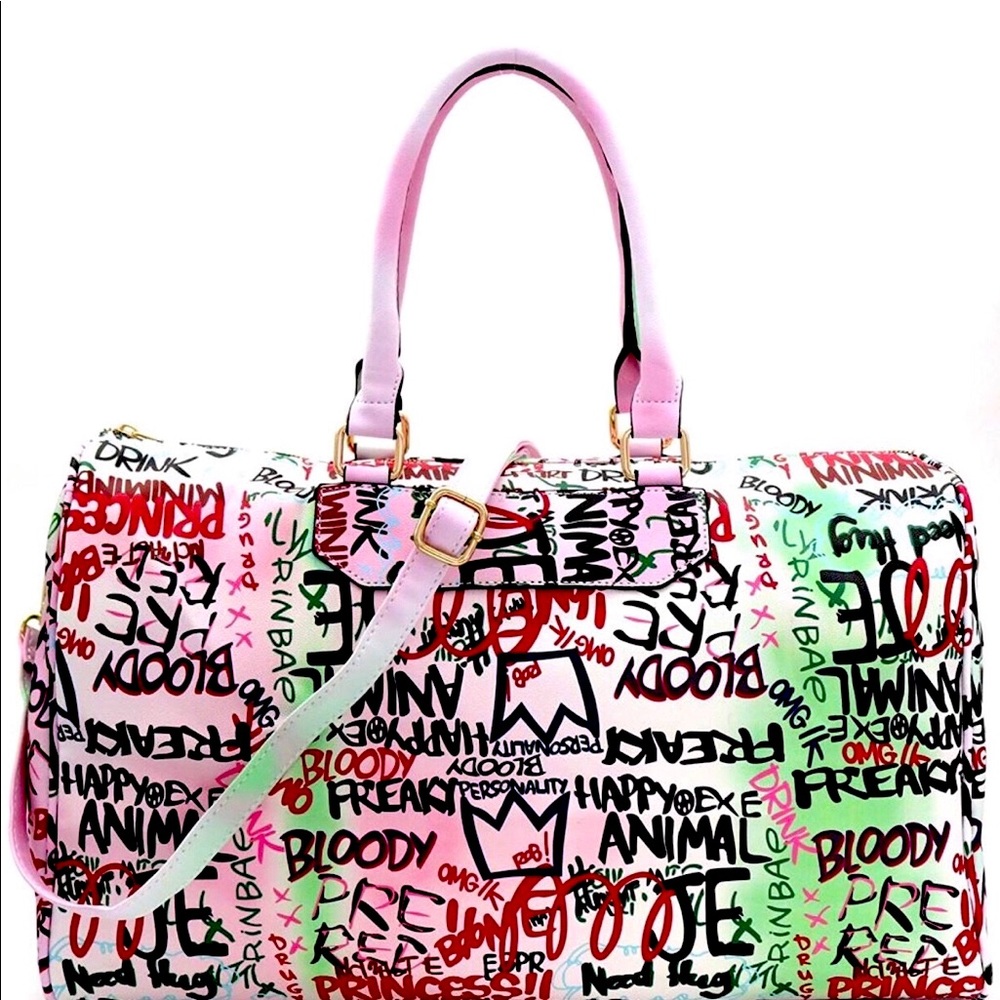 🎀 Psychedelic Pink Travel Duffel Bag🎀 Retro Tote